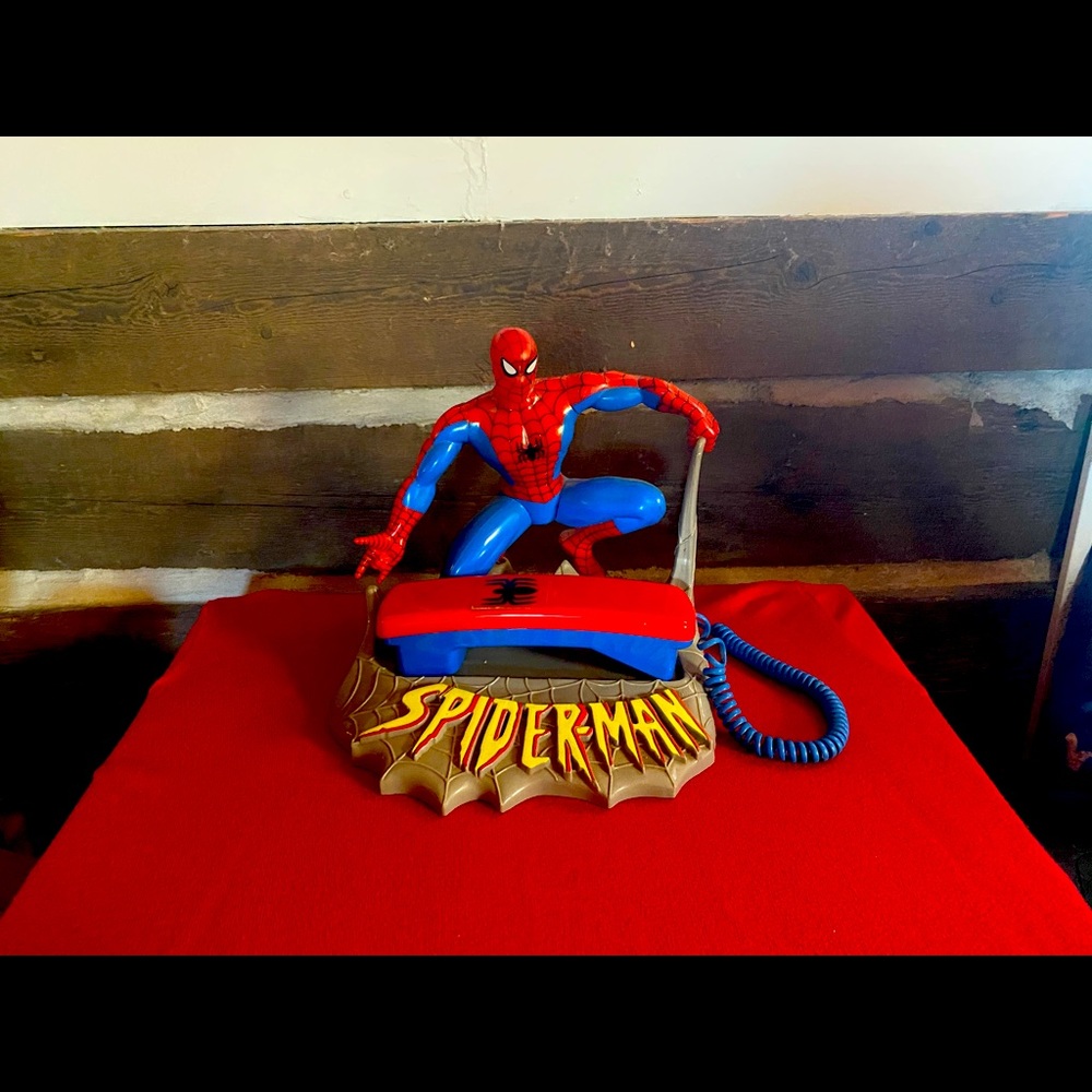 Vintage 1994 MARVEL COMICS Spiderman Telephone Phone -Works-Display prop
